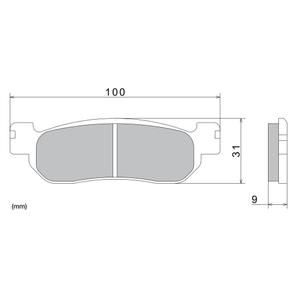 Спирачни накладки NISSIN полуметални, 100x31x9 мм, 2 бр.