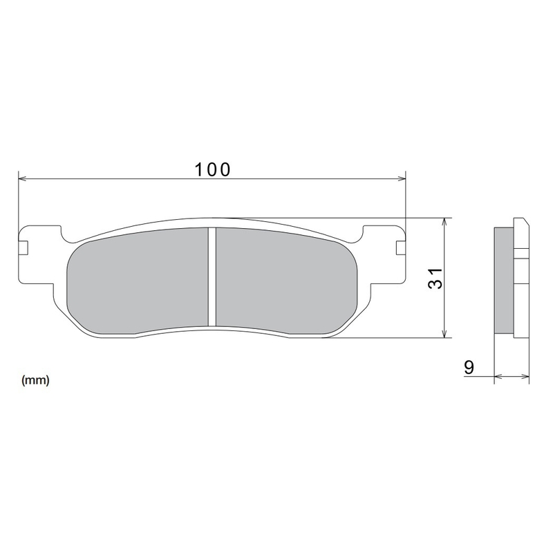 Спирачни накладки NISSIN полуметални, 100x31x9 мм, 2 бр.