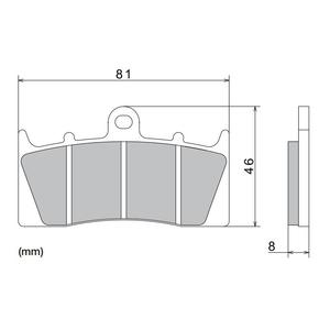 Спирачни накладки NISSIN полуметални, 81x46x8 мм, 2 бр.