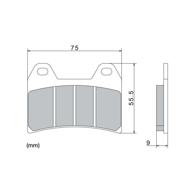 Спирачни накладки NISSIN полуметални 76x55.5x9 мм 2 бр.