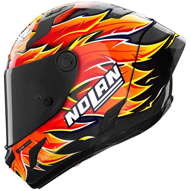 Мотоциклетна каска Nolan X-804 RS Ultra Carbon Replica Iannone 368 черно-червено-оранжево-жълто