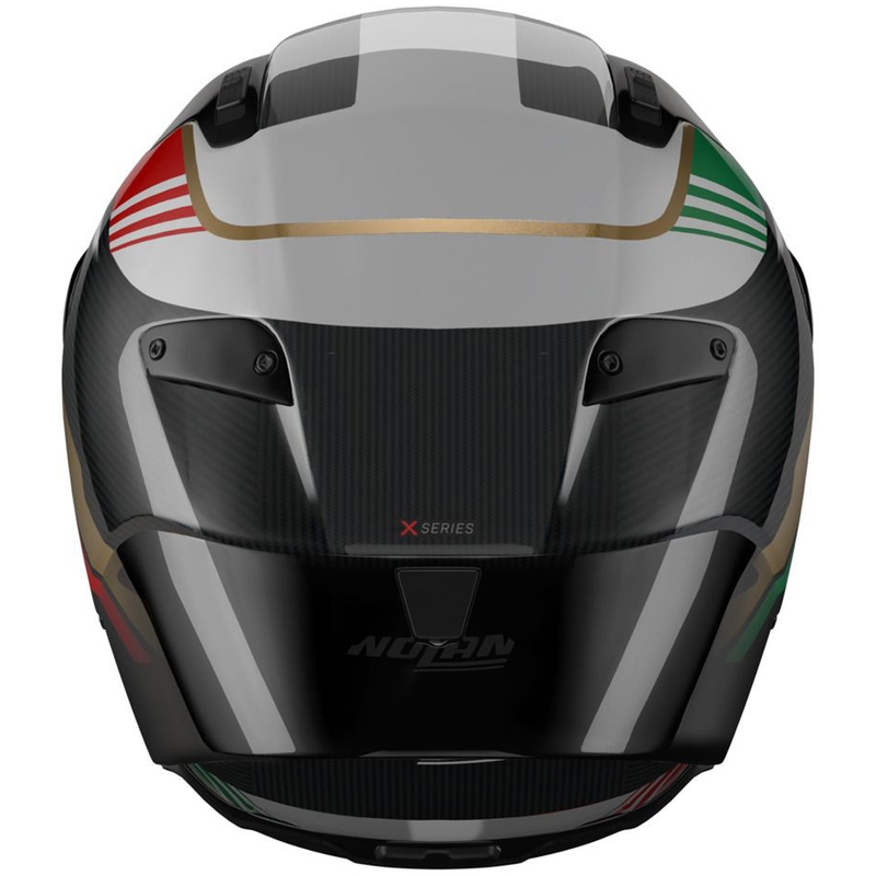 Мотоциклетна каска Nolan X-804 RS Ultra Carbon Piega, лъскава, черно-златисто-червено-зелена