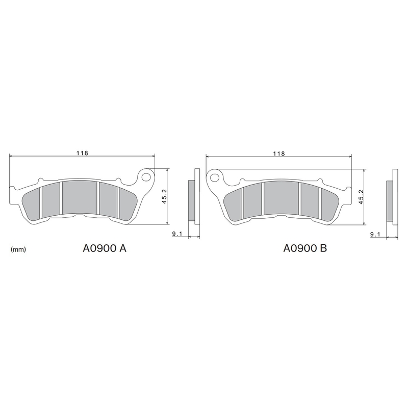 Спирачни накладки NISSIN полуметални 118x45.2x9.1 мм 2 бр.
