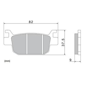 Спирачни накладки NISSIN полуметални 82x37.5x9 мм 2 бр.