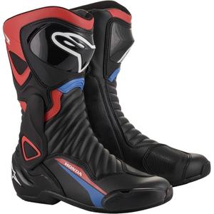 Alpinestars S-MX 6 Honda Collection Черно-червено-синьо-бели мотоциклетни ботуши