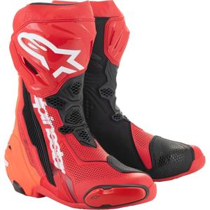 Alpinestars Supertech R Vented флуо червени ботуши за мотоциклет