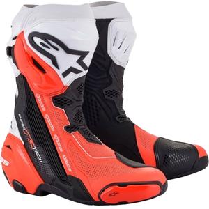 Alpinestars Supertech R Vented Black-White-Fluo Red Мотоциклетни ботуши