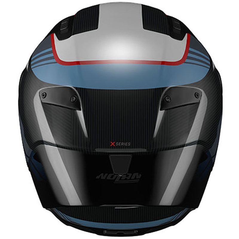 Мото каска за цял нос Nolan X-804 RS Piega 366, лъскава, черно-синьо-бяло-червено
