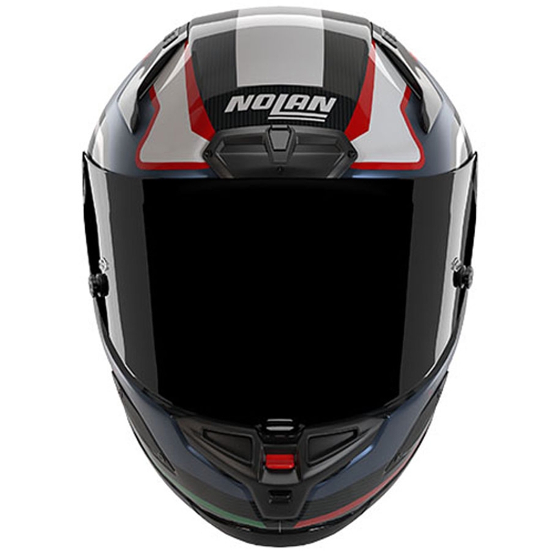 Мото каска за цял нос Nolan X-804 RS Piega 366, лъскава, черно-синьо-бяло-червено