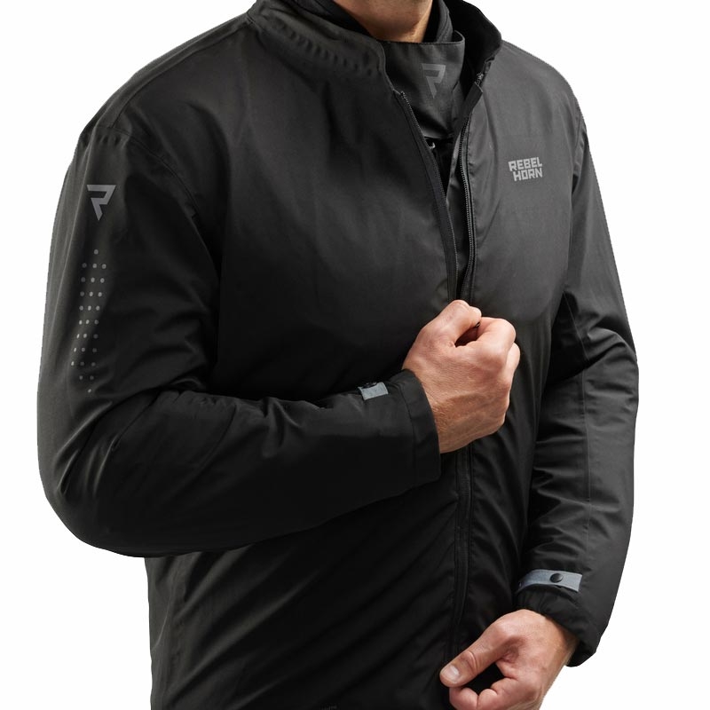 Мотоциклетно яке Rebelhorn Hiker IV черно-тъмносиво-червено