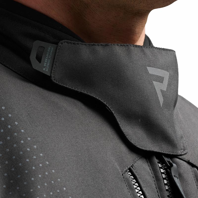 Мотоциклетно яке Rebelhorn Hiker IV черно-тъмносиво-червено