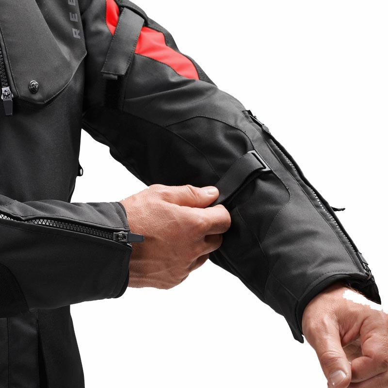 Мотоциклетно яке Rebelhorn Hiker IV черно-тъмносиво-червено