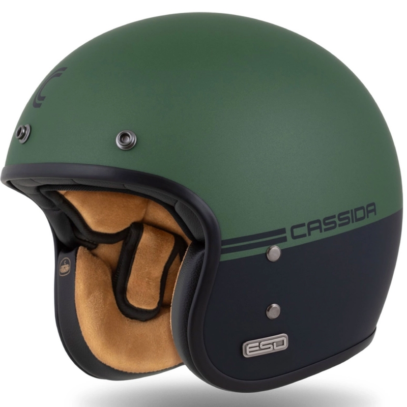 Отворена каска Cassida Ace Super Hooligan black matte-metallic green