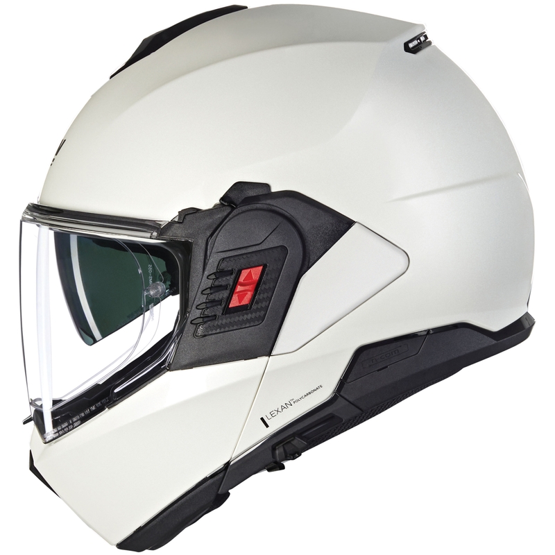 Мото каска Nolan N120-1 Classico Nobile N-COM 320 с отваряща се дръжка, бяла