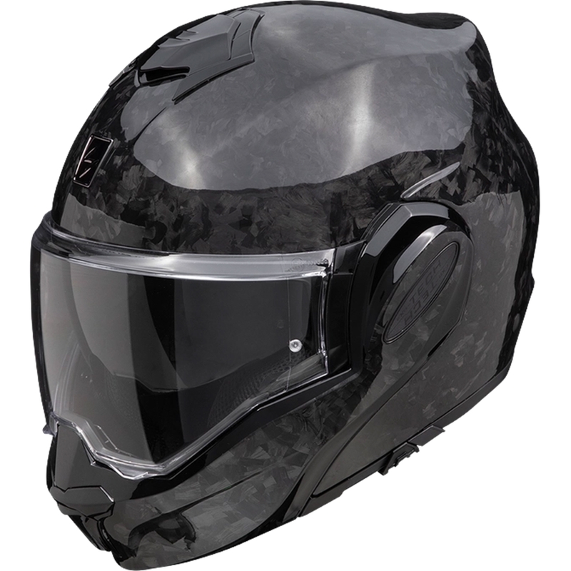 Scorpion EXO-TECH EVO ONYX CARBON Мото каска Solid с отваряща се дръжка, черна