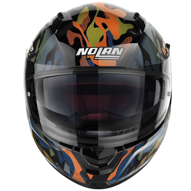 Nolan N60-6 Foxtrot 34 каска за мотоциклет с пълно лице, черно-оранжево-синьо