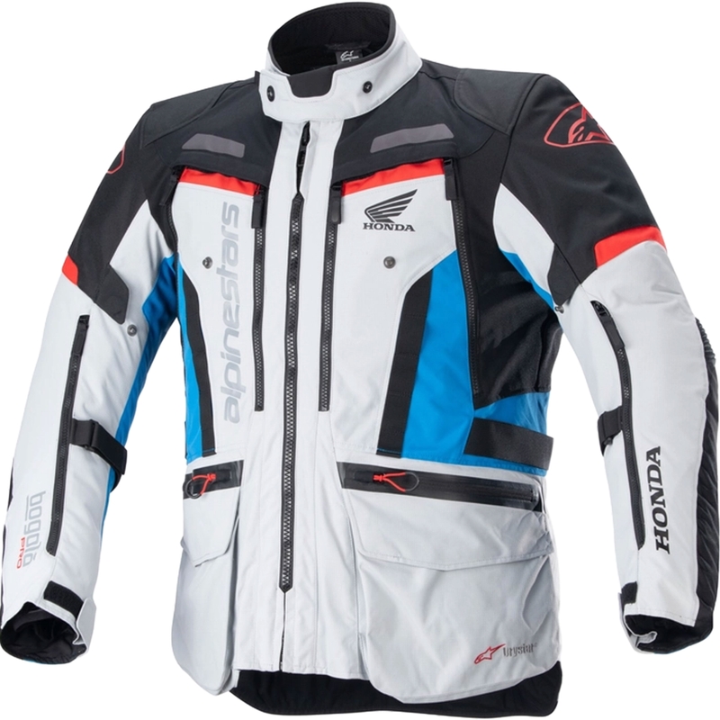 Мотоциклетно яке Alpinestars Bogota PRO Drystar Honda, светло сиво-флуоресцентно червено-синьо-черно