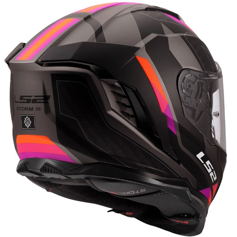 Мотоциклетна каска с пълно лице LS2 FF818 Storm III Sports, матово сиво-лилава
