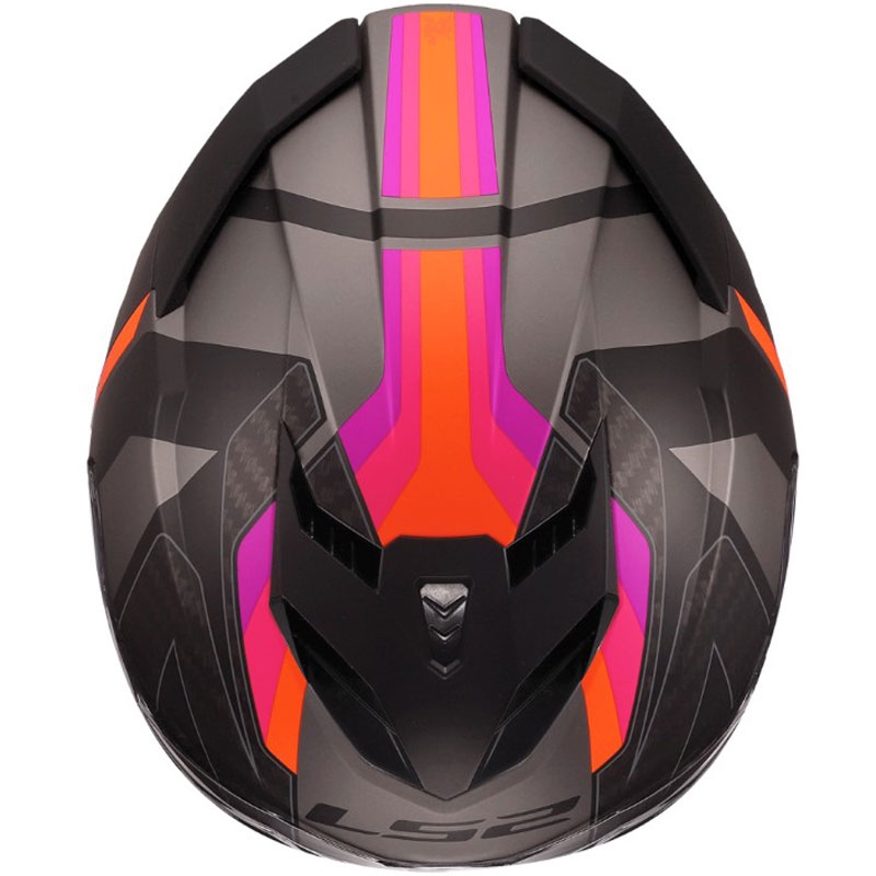 Мотоциклетна каска с пълно лице LS2 FF818 Storm III Sports, матово сиво-лилава