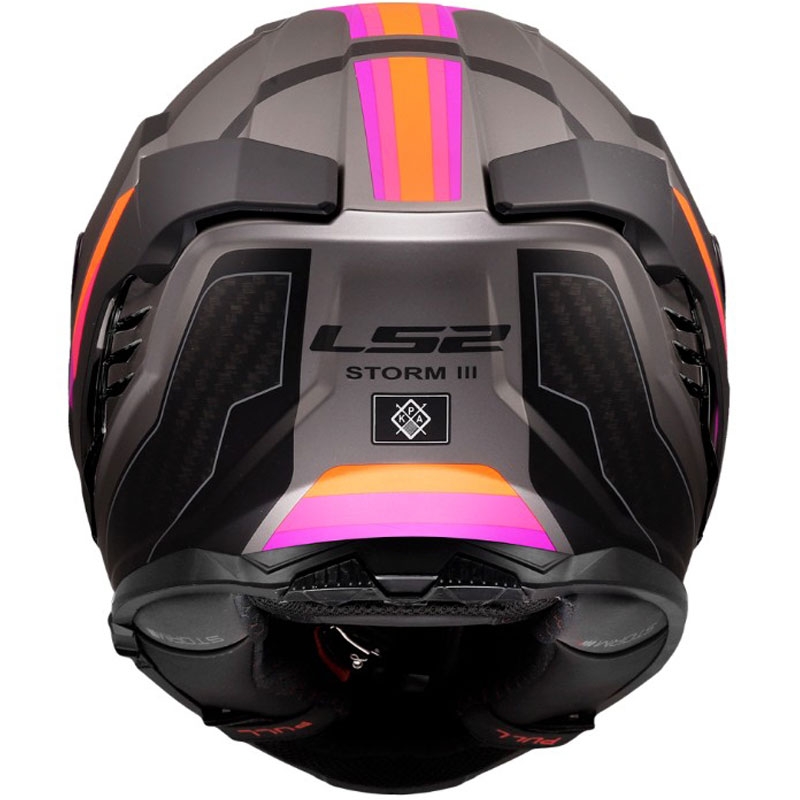 Мотоциклетна каска с пълно лице LS2 FF818 Storm III Sports, матово сиво-лилава