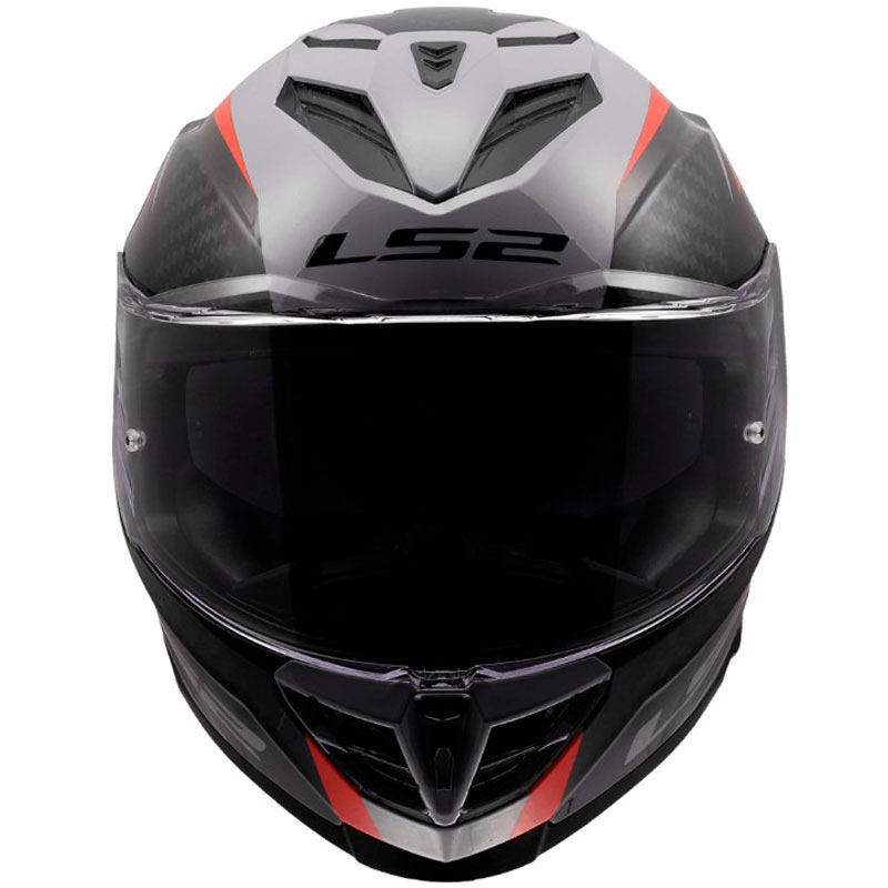 Мотоциклетна каска с пълно лице LS2 FF818 Storm III Dynamo, лъскава, сиво-червена