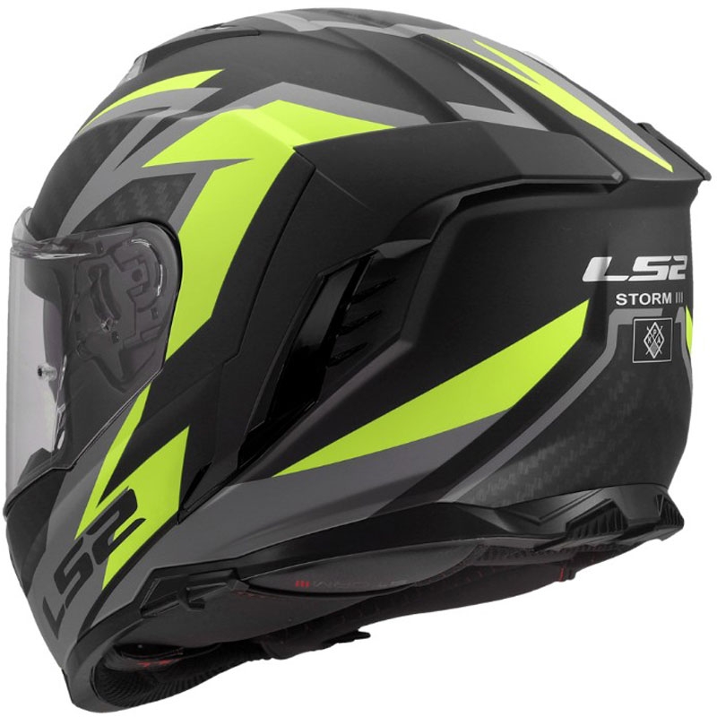 Мотоциклетна каска с пълно лице LS2 FF818 Storm III Dynamo черно-жълта