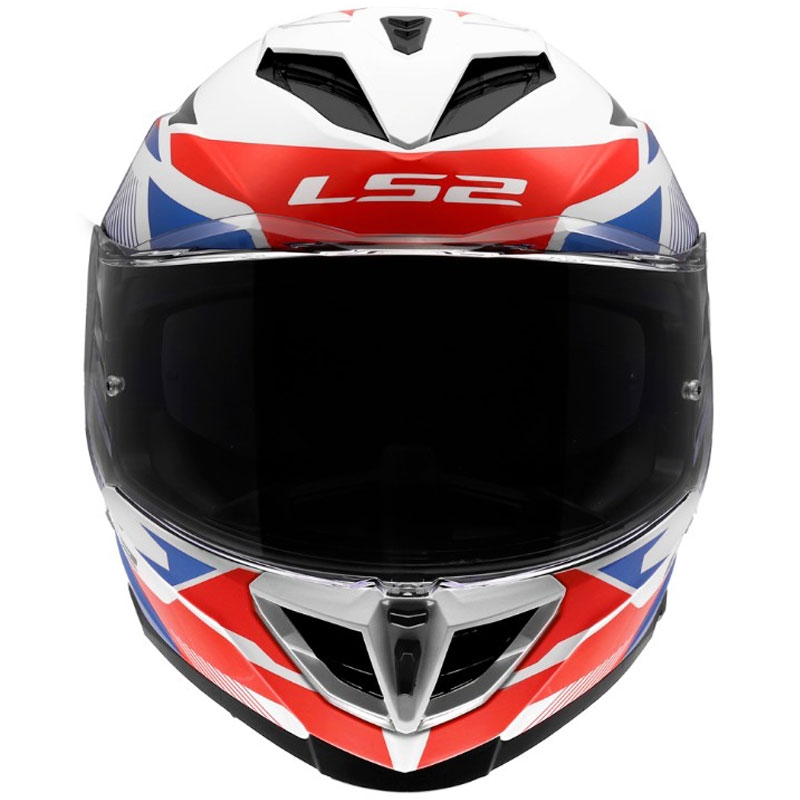 Мотоциклетна каска с пълно лице LS2 FF818 Storm III Komai, лъскава, бяло-синьо-червена