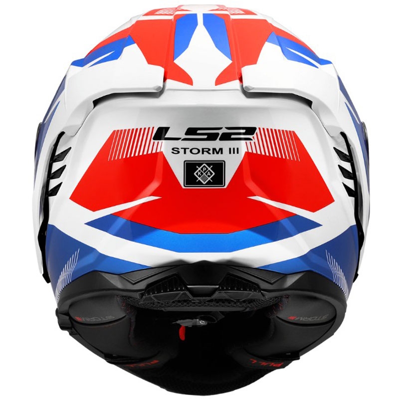 Мотоциклетна каска с пълно лице LS2 FF818 Storm III Komai, лъскава, бяло-синьо-червена
