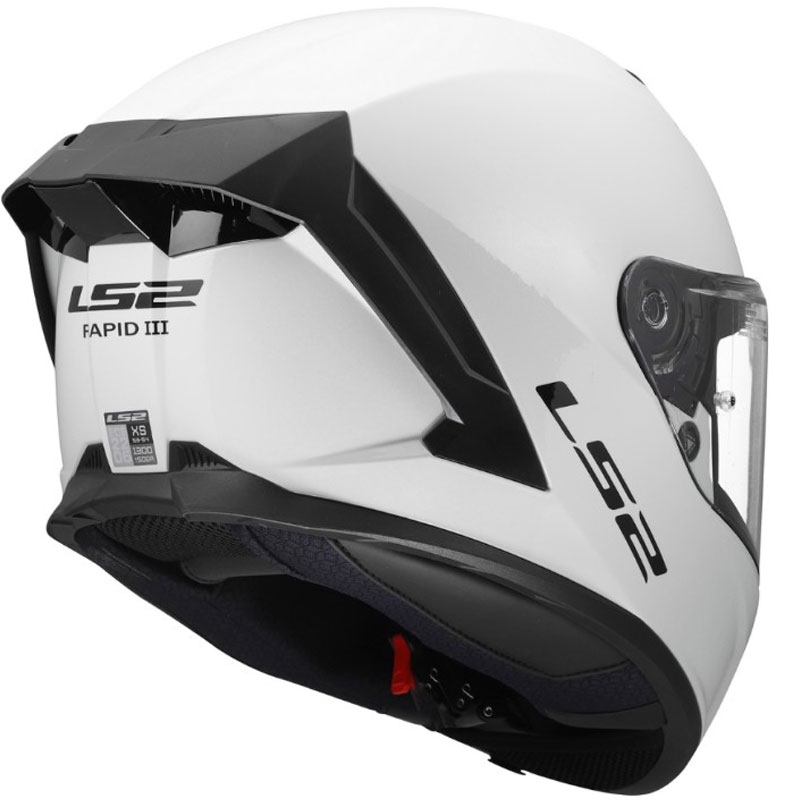 Мотоциклетна каска с пълно лице LS2 FF820 Rapid III, плътно лъскаво бяла