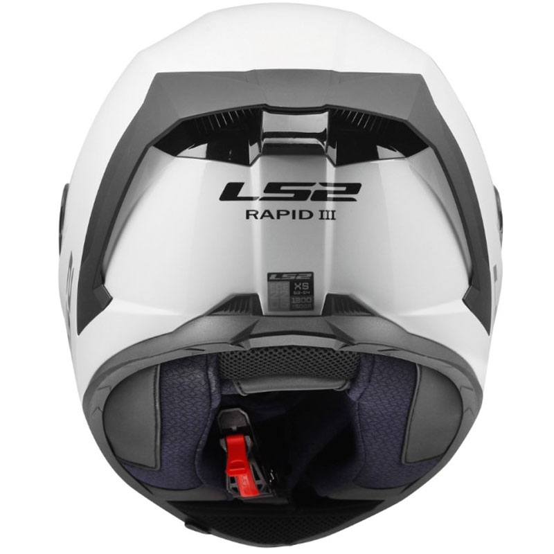 Мотоциклетна каска с пълно лице LS2 FF820 Rapid III, плътно лъскаво бяла