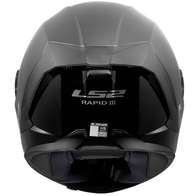 Мотоциклетна каска с пълно лице LS2 FF820 Rapid III, плътно лъскаво черно