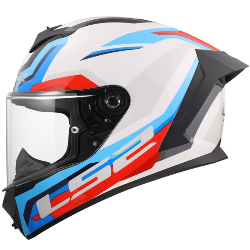 LS2 FF820 Rapid III Hyper Мотоциклетна каска с пълно лице, гланцирана, бяла, синя и червена