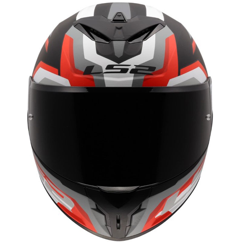 Мотоциклетна каска с пълно лице LS2 FF820 Rapid III Hyper матово черно-червено