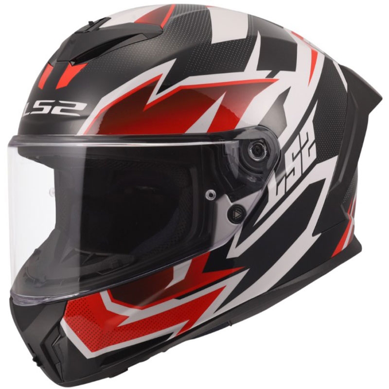 LS2 FF820 Rapid III Xtrem каска за мотоциклет с пълно лице, лъскава, бяло-черно-червена