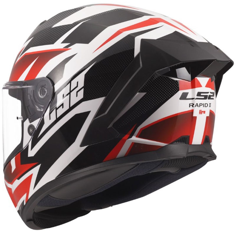 LS2 FF820 Rapid III Xtrem каска за мотоциклет с пълно лице, лъскава, бяло-черно-червена