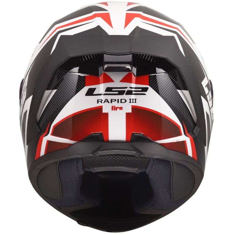 LS2 FF820 Rapid III Xtrem каска за мотоциклет с пълно лице, лъскава, бяло-черно-червена
