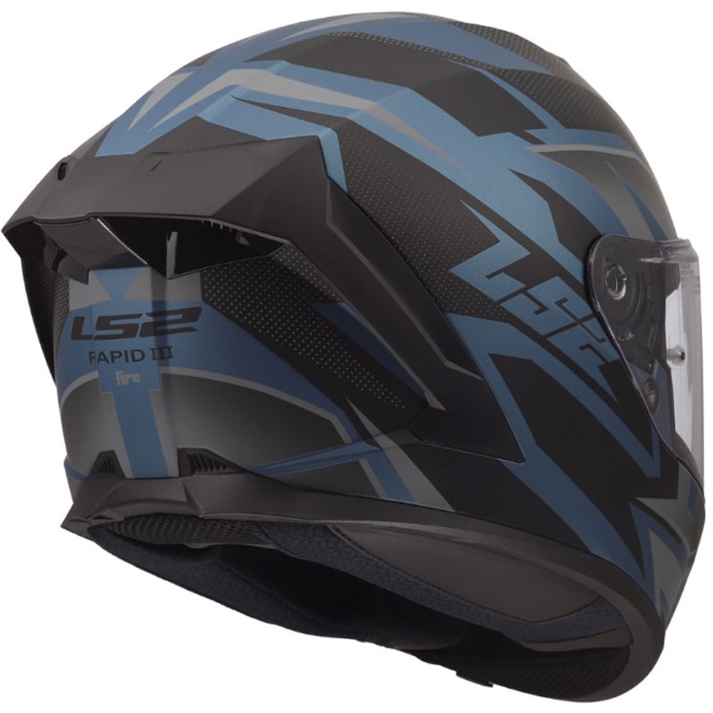 LS2 FF820 Rapid III Xtrem каска за мотоциклет с пълно лице, матово черно-синьо-петролно