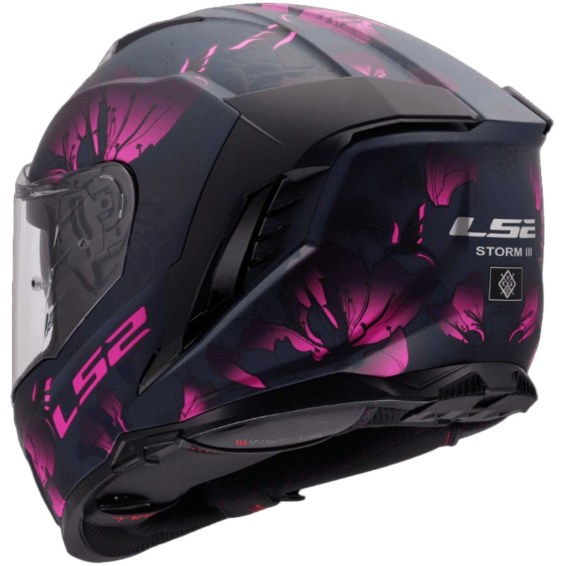 LS2 FF818 Storm III Burst Мотоциклетна каска с пълно лице, черно-розова