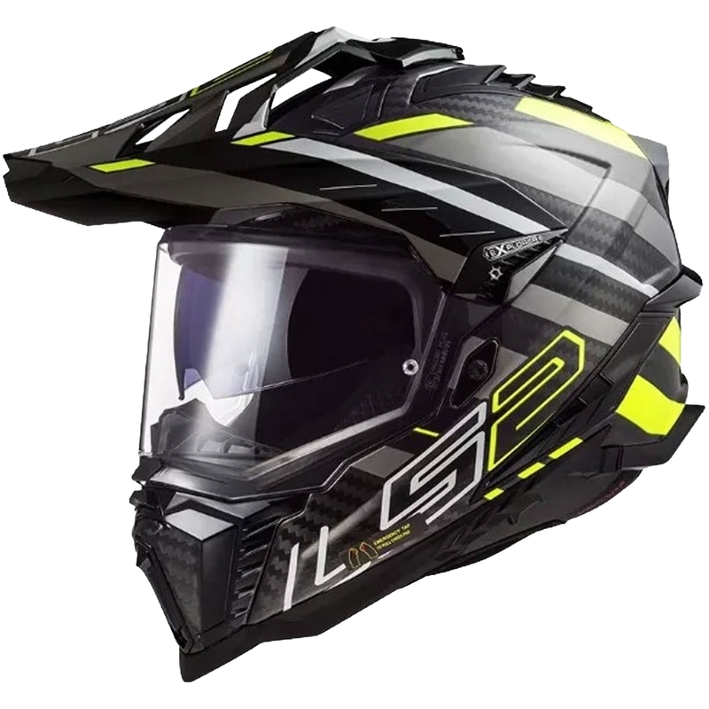 Ендуро каска LS2 MX701 Explorer C Edge 06 черно-сиво-флуорово жълто