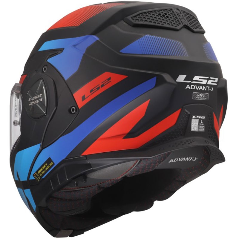 Мото каска с отваряне LS2 FF901 Advant X Nova матово черно-червено-синьо