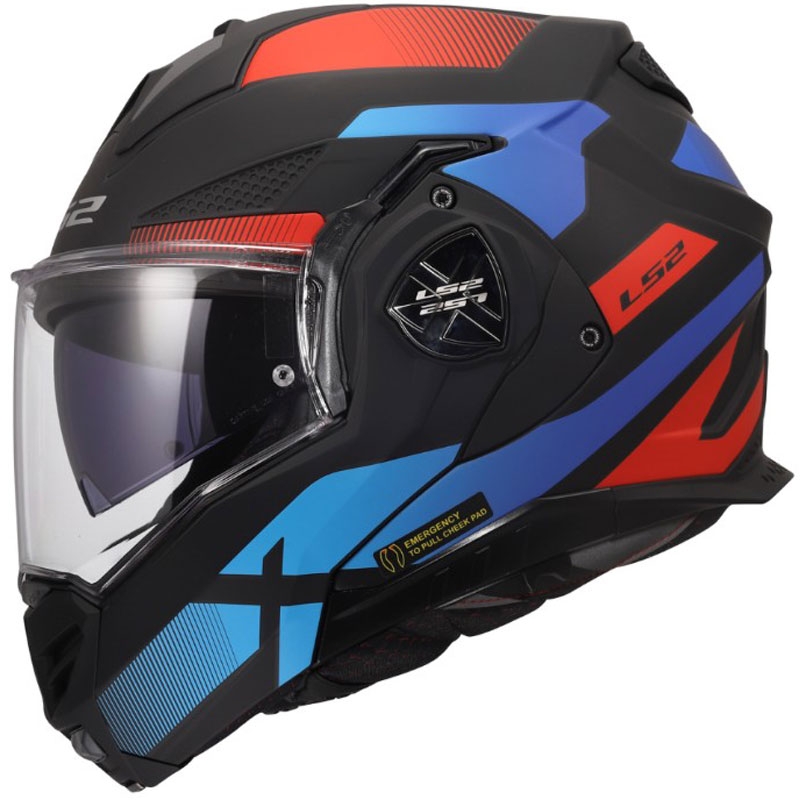 Мото каска с отваряне LS2 FF901 Advant X Nova матово черно-червено-синьо
