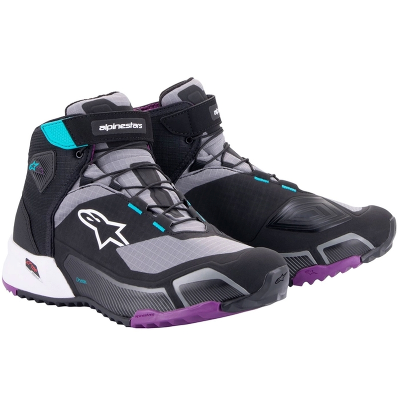 Alpinestars Женски Stella CR-X Drystar Черно-сиво-виолетово-тюркоазено Мотоциклетни ботуши