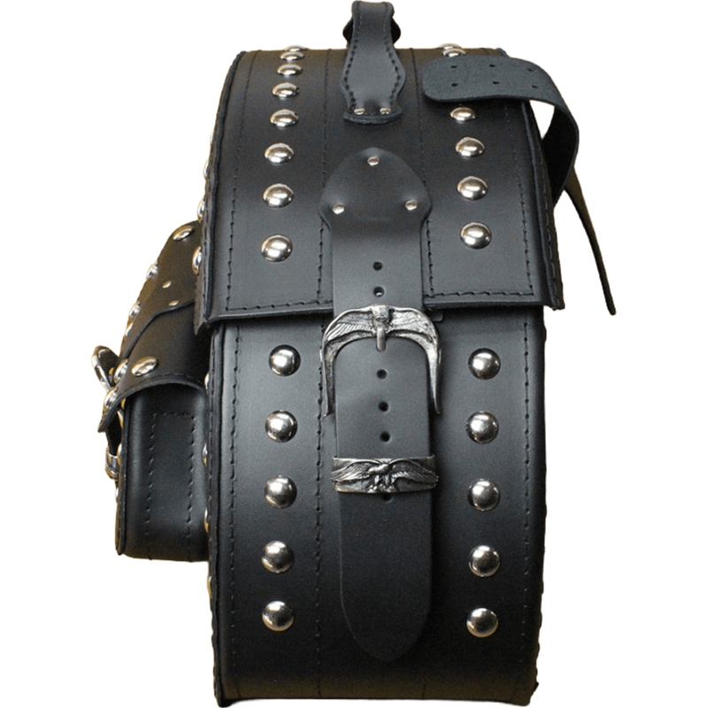 Кожени чанти за мотоциклет с нитове RSA S162B черни