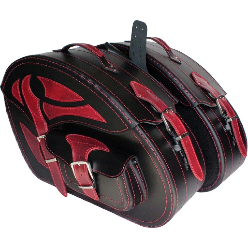 Кожени мотоциклетни чанти RSA S261A черно-червени