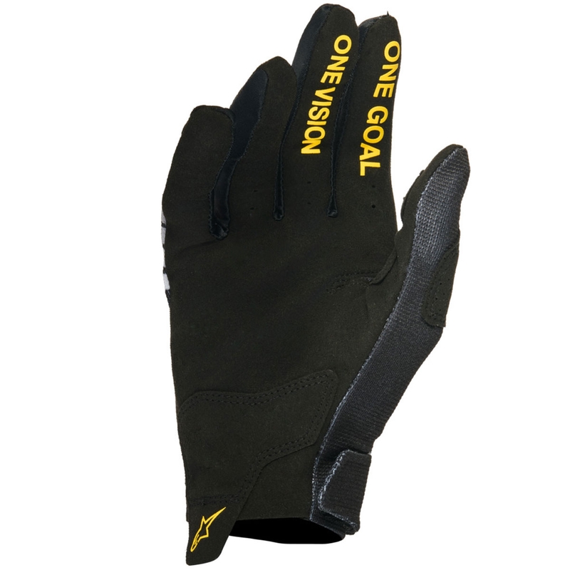 Ръкавици за мотокрос Alpinestars Radar Honda, черно-сиво-жълти