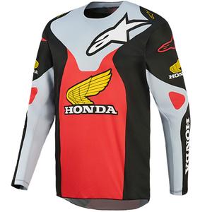 Мотокрос фланелка Alpinestars Racer Veil Honda, черно-сиво-червено-жълто