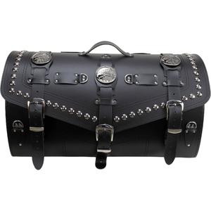 Кожен калъф за мотоциклет с ключалка и нитове RSA K183 черен