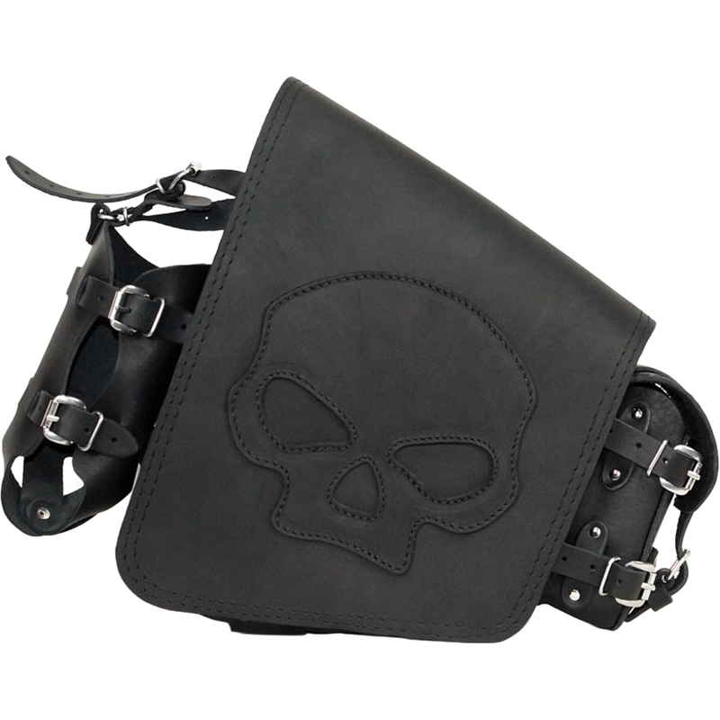 Кожена мотоциклетна чанта RSA S494 Skull HD Softail черна