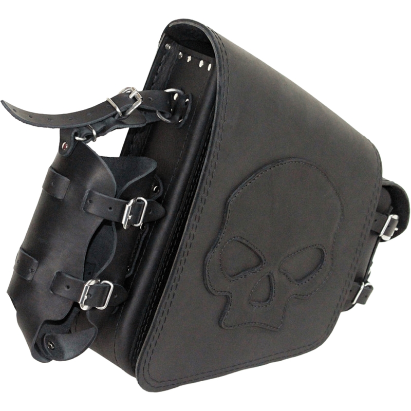 Кожена мотоциклетна чанта RSA S494 Skull HD Softail черна