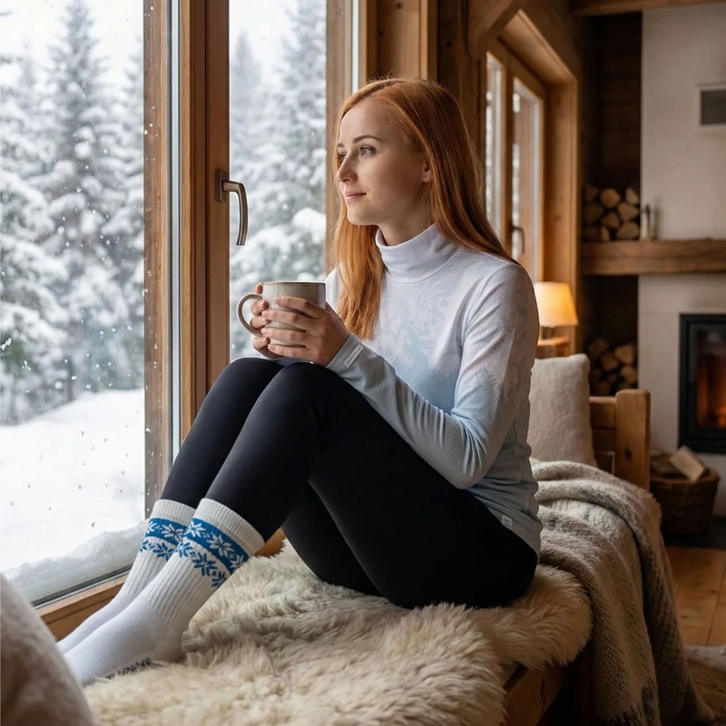 Дамска термална тениска nanosilver® Frozen blue and white II